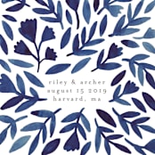 "Wildflower Floral" - Save the Dates in Navy by Katharine Watson - Detail
