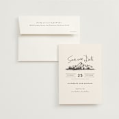 "Mountains" - Save the Dates in Ivory by Anastasia Makarova - Save the Date with Envelope