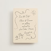 "Sunny Love" - Save the Dates in Sand by Ashley Iwafuchi - Front