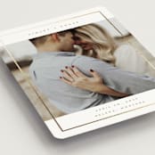 "Contempo Frame" - Save the Dates in Latte by Rebecca Durflinger - Detail