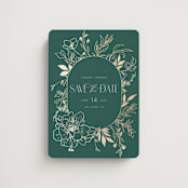 "Chelsea" - Save the Dates in Emerald by Vera Lim - Magnet Front
