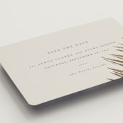 "Gilded Palm" - Save the Dates in Sand by Melinda Denison - Detail