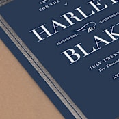 "Gilded Frame" - Save the Dates in Navy by Stacey Meacham - Detail