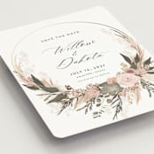 "Botanical Edge" - Save the Dates in Blush by Susan Moyal - Detail
