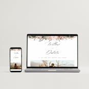 "Botanical Edge" - Save the Dates in Blush by Susan Moyal - FREE Wedding Website