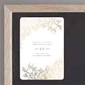 "Engraved Flowers" - Save the Dates in Latte by Phrosné Barwood - Front