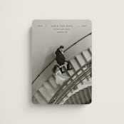 "In Line" - Save the Dates in Noir by Tamara Hilje - Magnet Front