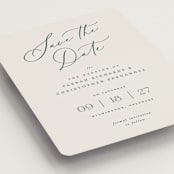 "Beautifully Scripted" - Save the Dates in Evergreen by Hooray Creative - Detail