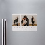 "Elegant Trio" - Save the Dates in Sand by Nicole Walsh - Front