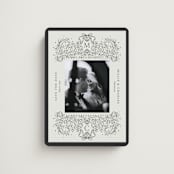 "Ornate sketched frame" - Save the Dates in Latte by Jackie Crawford - Magnet Front