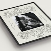 "Ornate sketched frame" - Save the Dates in Latte by Jackie Crawford - Detail