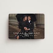 "And here we are" - Save the Dates in Marble by Lea Delaveris - Magnet Front