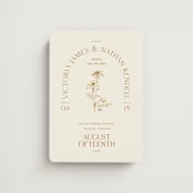 "Floral Type Arch" - Save the Dates in Cream by Baumbirdy - Magnet Front
