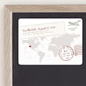 "A Faraway Destination" - Save the Dates in Cranberry by bumble ink - Front