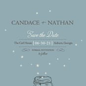 "Fireflies" - Save the Dates in Cornflower by Paige Rothhaar - Detail