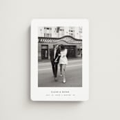 "Framed Minimalist" - Save the Dates in Silk by Kelly Schmidt - Front