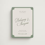 "classic bold border" - Save the Dates in Olive by Cass Loh - Front