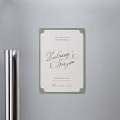 "classic bold border" - Save the Dates in Olive by Cass Loh - Magnet Front