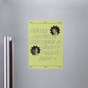 "communiqué" - Save the Dates in Chartreuse by Jennifer Lew - Magnet Front
