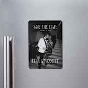 "Gaze" - Save the Dates in Snow by Pixel and Hank - Magnet Front
