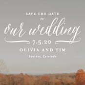 "Postcard Perfect" - Save the Dates in Cloud by Lauren Chism - Detail