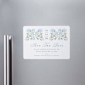"Hydrangea Hedge" - Save the Dates in Nantucket by Susan Zinader - Magnet Front