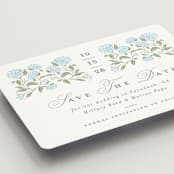 "Hydrangea Hedge" - Save the Dates in Nantucket by Susan Zinader - Detail