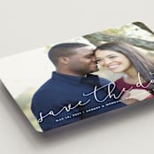 "Etched in love" - Save the Dates in Cloud by Stacey Meacham - Detail