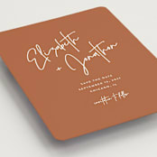 "Marked" - Save the Dates in Rust by JoAnn Jinks - Detail