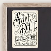 "Inked" - Save the Dates in Parchment by GeekInk Design - Front