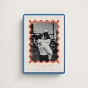 "Party Squiggle" - Save the Dates in Papaya by Blustery August - Magnet Front