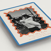 "Party Squiggle" - Save the Dates in Papaya by Blustery August - Detail