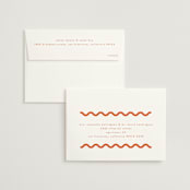 "Party Squiggle" - Save the Dates in Papaya by Blustery August - FREE Recipient Addressing