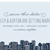 "Big City - Chicago" - Save the Dates in Pale Blue by Hooray Creative - Detail
