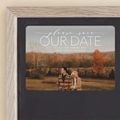 "Mixed Type" - Save the Dates in Linen by Erin Deegan - Front