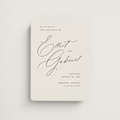 "Scripted Names" - Save the Dates in Ecru by Hooray Creative - Magnet Front