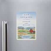 "Farm and Field" - Save the Dates in Sky Blue by Paper Sun Studio - Front