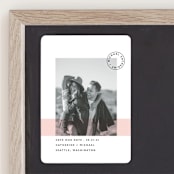 "Sealed with a Kiss" - Save the Dates in Blush by Hudson meet Rose - Front