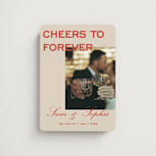 "Bold Cheers" - Save the Dates in Tomato by Sydney Kay - Front