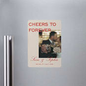 "Bold Cheers" - Save the Dates in Tomato by Sydney Kay - Magnet Front