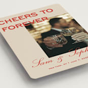 "Bold Cheers" - Save the Dates in Tomato by Sydney Kay - Detail