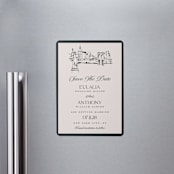 "NYC Skyline" - Save the Dates in Halo by Teju Reval - Magnet Front