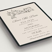 "NYC Skyline" - Save the Dates in Halo by Teju Reval - Detail