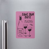 "Heart of Glass" - Save the Dates in Pretty in Pink by Helena Vitto - Magnet Front