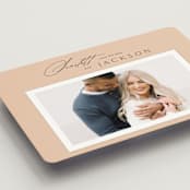 "Color Pop" - Save the Dates in Salmon by Kaydi Bishop - Detail