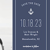 "Down by the Sea" - Save the Dates in Marine by Sandra Picco Design - Detail