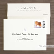 "Down by the Sea" - Save the Dates in Marine by Sandra Picco Design - FREE Recipient Addressing