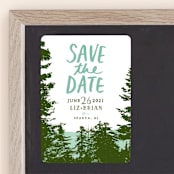 "Mountain View" - Save the Dates in Pine Green by Ariel Rutland - Front