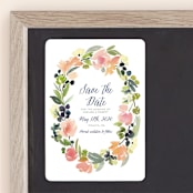 "Watercolor Wreath" - Save the Dates in Grapefruit by Yao Cheng Design - Front