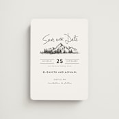 "Mountains" - Save the Dates in Ivory by Anastasia Makarova - Magnet Front